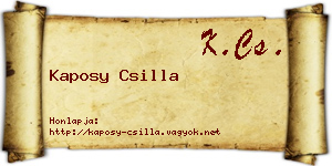 Kaposy Csilla névjegykártya